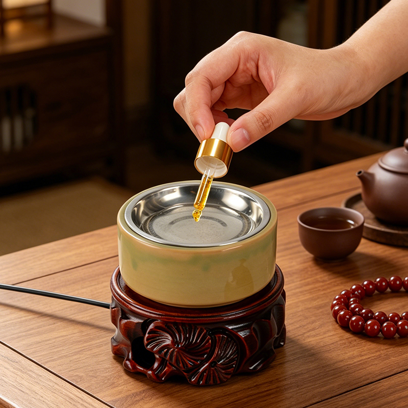 Home Fragrance Oils For Oil Burners - Ceramic Electronic Incense Burner Built-in LED