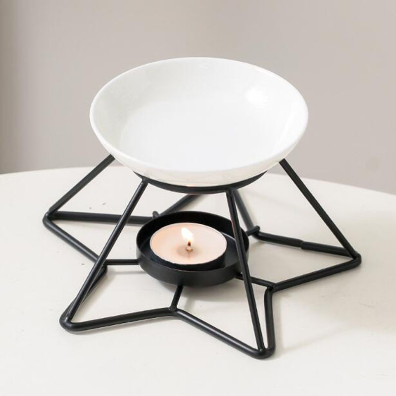 Home Fragrance Oils For Oil Burners - Metal Star Rack Ceramic Bowl Aromatherapy