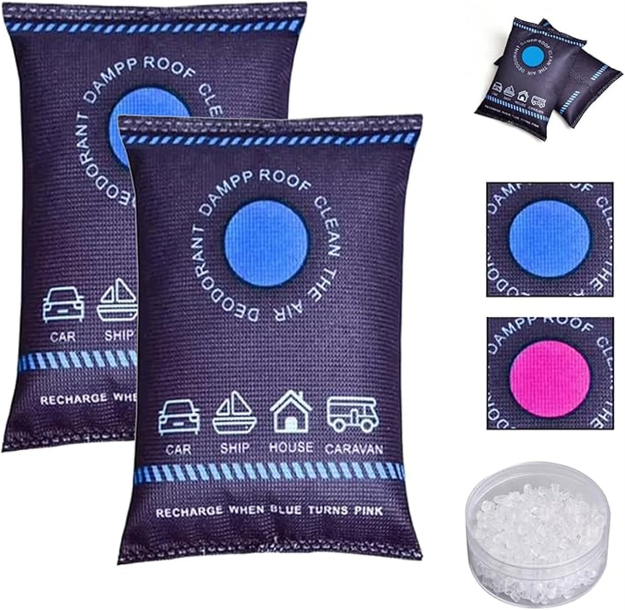 Home Fragrance Powder - Reusable Silicone Dehumidifier Bag Car Air